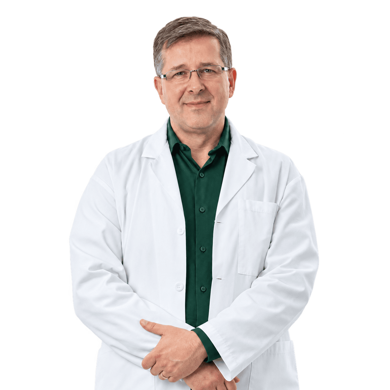 White male pharmacist with glasses