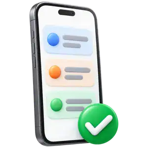 A simple mobile dashboard with three stacked content cards