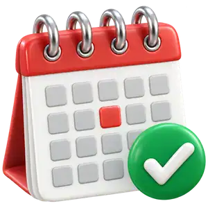 A shift calendar and confirmation checkmark on a phone