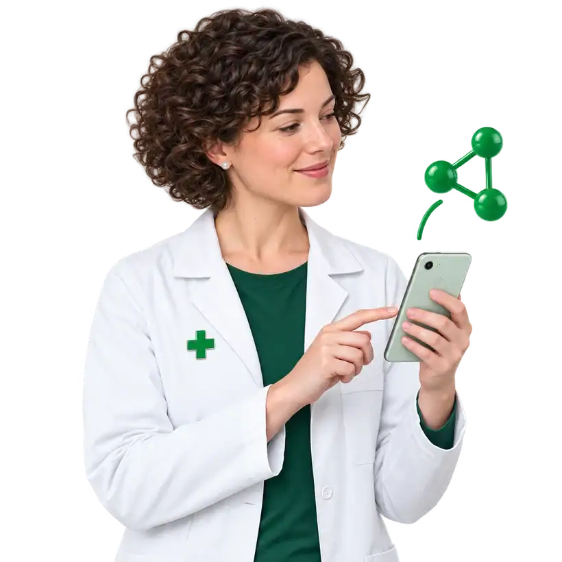 A relief pharmacist connected to the external network
